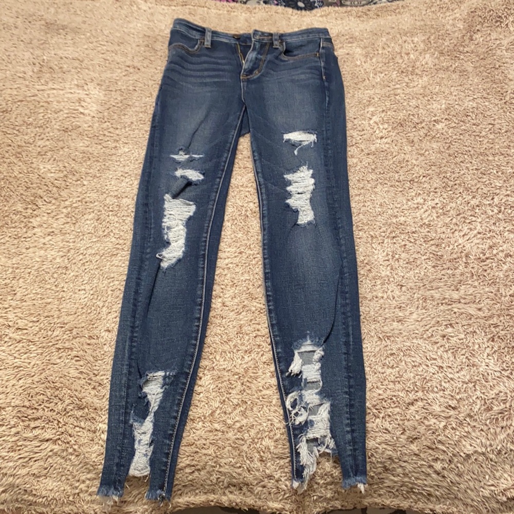 American Eagle Super high rise ripped Jeggings